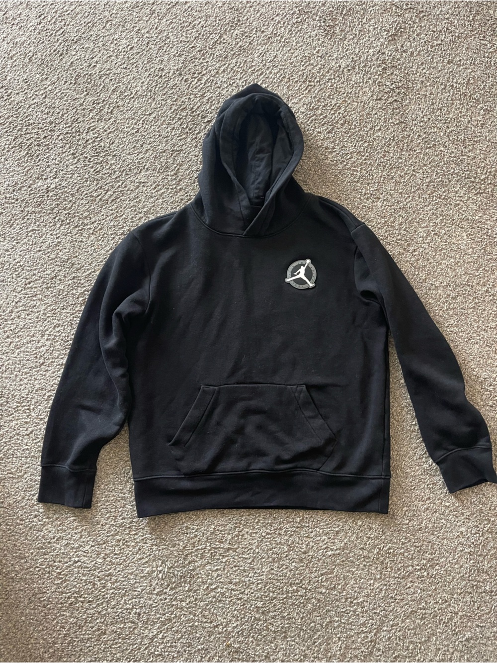 Jordan Black Kids Hoodie with Small Jumpman Patch